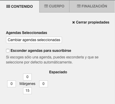 Puedes esconder las agendas si solo hay una seleccionada -
